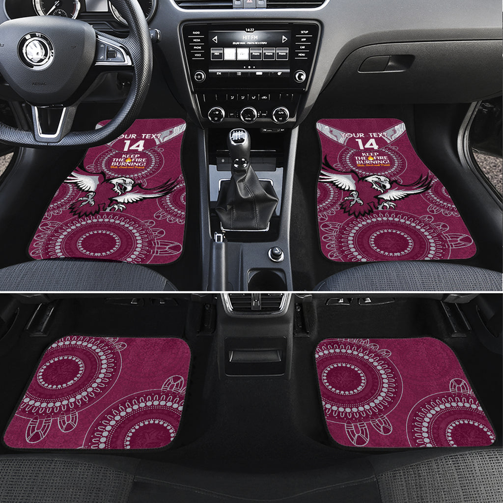 Custom NRL Sea Eagles NAIDOC Week Car Mats Keep The Fire Burning Indigenous Art
