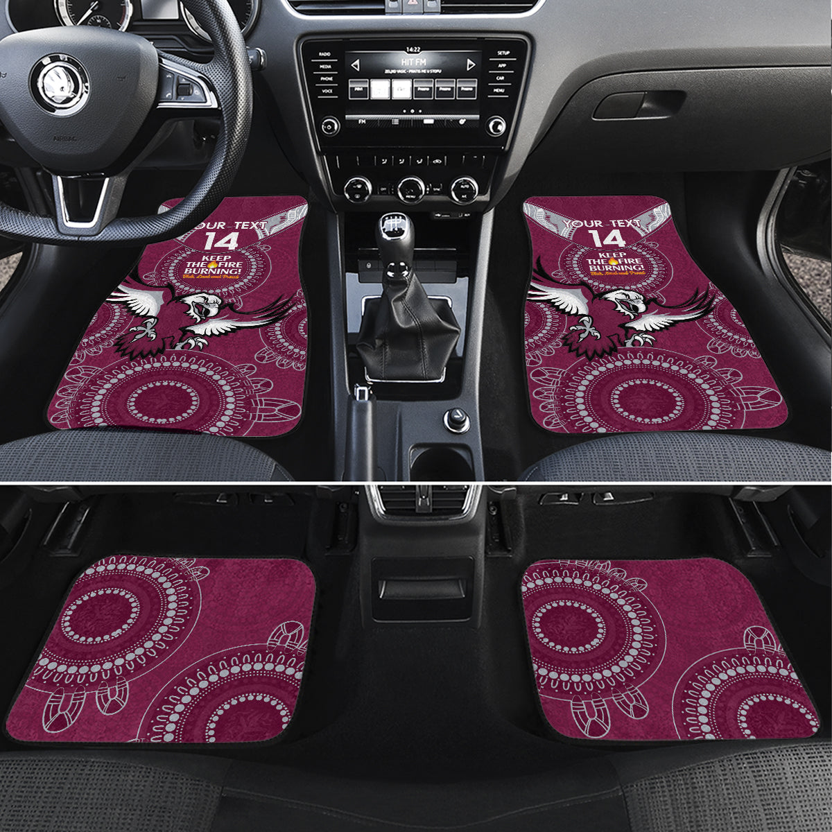 Custom NRL Sea Eagles NAIDOC Week Car Mats Keep The Fire Burning Indigenous Art
