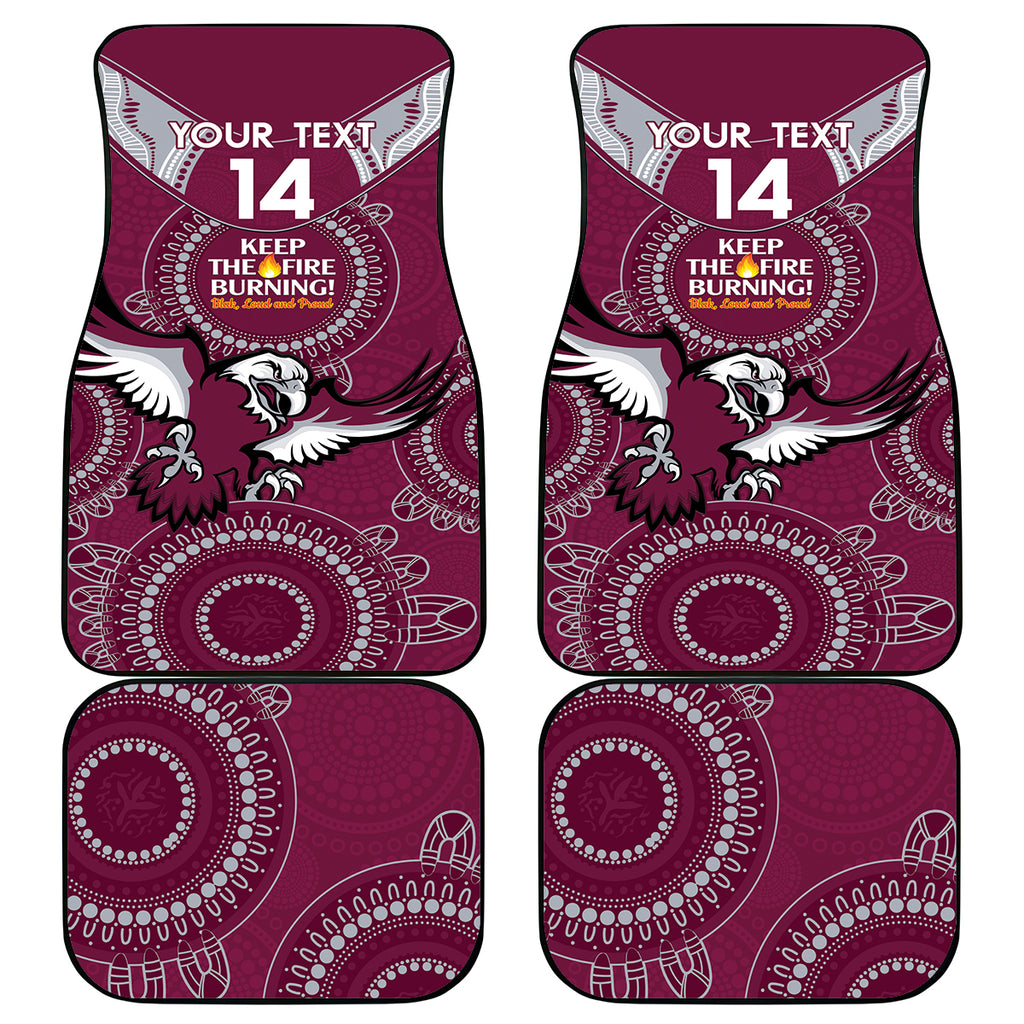 Custom NRL Sea Eagles NAIDOC Week Car Mats Keep The Fire Burning Indigenous Art