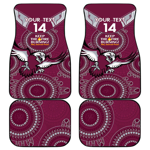 Custom NRL Sea Eagles NAIDOC Week Car Mats Keep The Fire Burning Indigenous Art