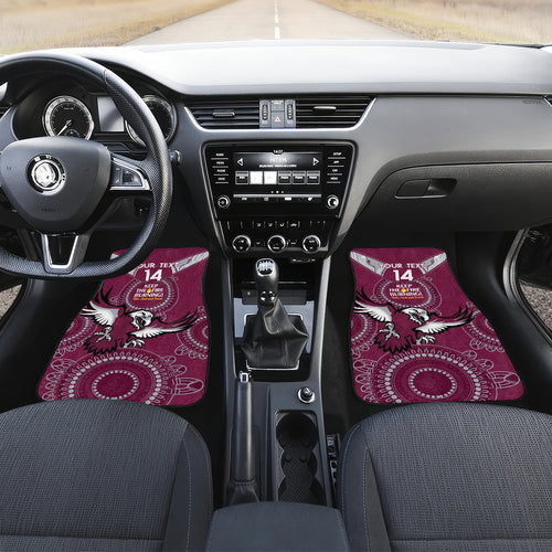 Custom NRL Sea Eagles NAIDOC Week Car Mats Keep The Fire Burning Indigenous Art