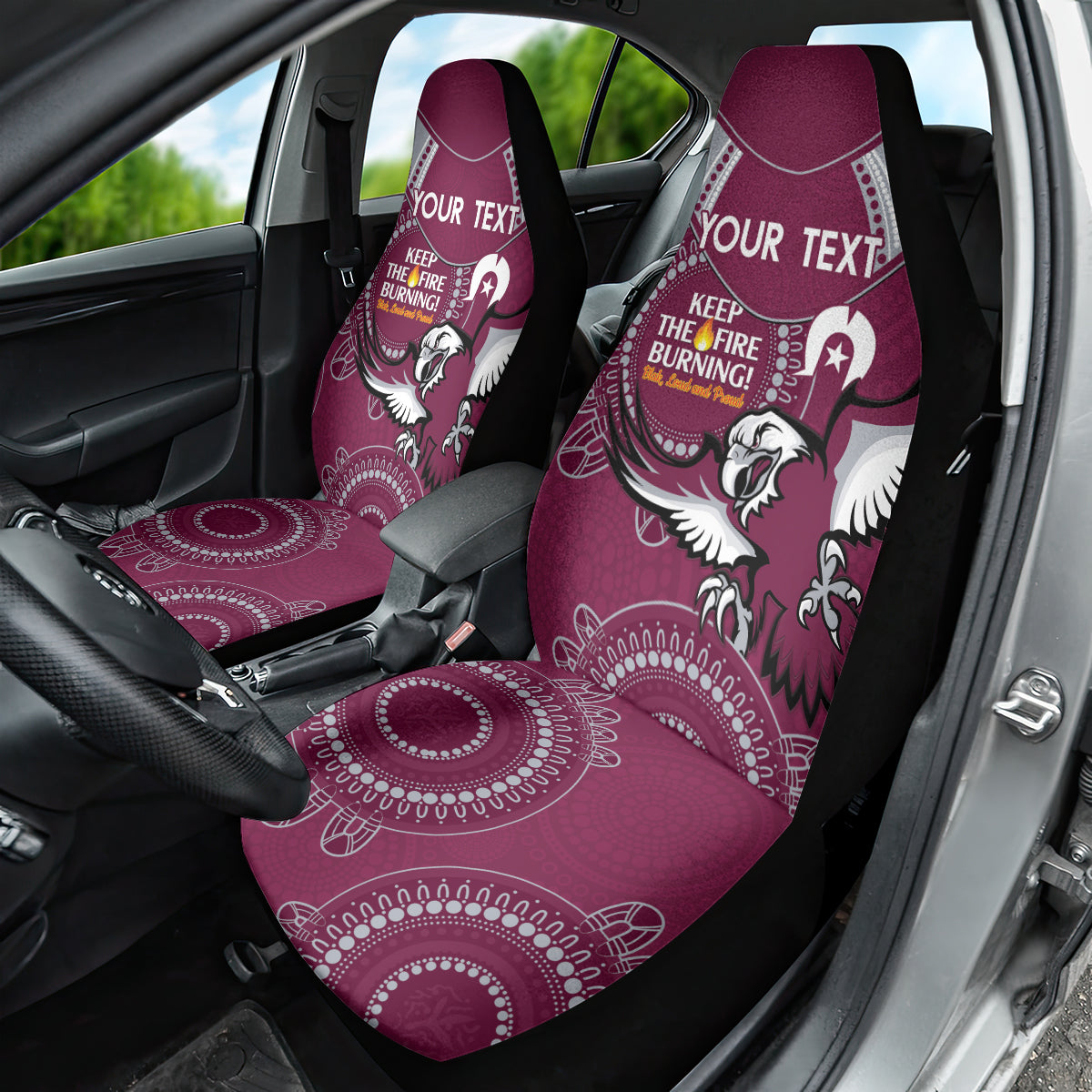 Custom NRL Sea Eagles NAIDOC Week Car Seat Cover Keep The Fire Burning Indigenous Art