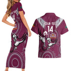Custom NRL Sea Eagles NAIDOC Week Couples Matching Short Sleeve Bodycon Dress and Hawaiian Shirt Keep The Fire Burning Indigenous Art