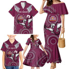 Custom NRL Sea Eagles NAIDOC Week Family Matching Mermaid Dress and Hawaiian Shirt Keep The Fire Burning Indigenous Art