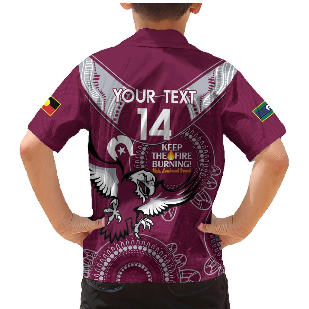Custom NRL Sea Eagles NAIDOC Week Family Matching Mermaid Dress and Hawaiian Shirt Keep The Fire Burning Indigenous Art