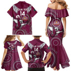 Custom NRL Sea Eagles NAIDOC Week Family Matching Mermaid Dress and Hawaiian Shirt Keep The Fire Burning Indigenous Art