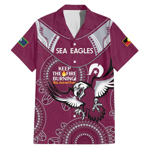 Custom NRL Sea Eagles NAIDOC Week Family Matching Mermaid Dress and Hawaiian Shirt Keep The Fire Burning Indigenous Art