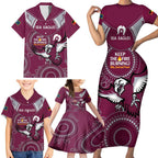 Custom NRL Sea Eagles NAIDOC Week Family Matching Short Sleeve Bodycon Dress and Hawaiian Shirt Keep The Fire Burning Indigenous Art
