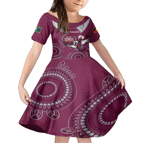 Custom NRL Sea Eagles NAIDOC Week Family Matching Short Sleeve Bodycon Dress and Hawaiian Shirt Keep The Fire Burning Indigenous Art