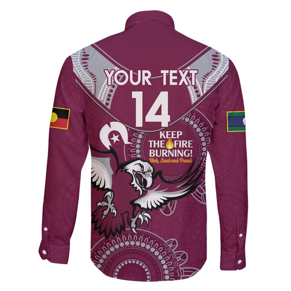 Custom NRL Sea Eagles NAIDOC Week Family Matching Short Sleeve Bodycon Dress and Hawaiian Shirt Keep The Fire Burning Indigenous Art