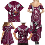 Custom NRL Sea Eagles NAIDOC Week Family Matching Summer Maxi Dress and Hawaiian Shirt Keep The Fire Burning Indigenous Art