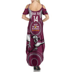 Custom NRL Sea Eagles NAIDOC Week Family Matching Summer Maxi Dress and Hawaiian Shirt Keep The Fire Burning Indigenous Art
