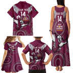 Custom NRL Sea Eagles NAIDOC Week Family Matching Tank Maxi Dress and Hawaiian Shirt Keep The Fire Burning Indigenous Art