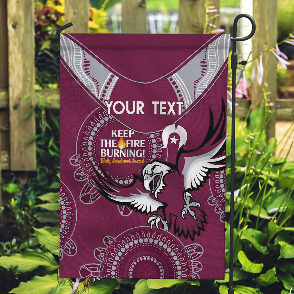 Custom NRL Sea Eagles NAIDOC Week Garden Flag Keep The Fire Burning Indigenous Art