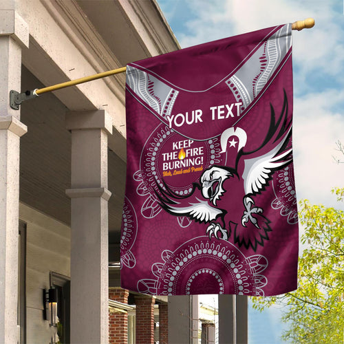 Custom NRL Sea Eagles NAIDOC Week Garden Flag Keep The Fire Burning Indigenous Art