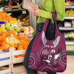 Custom NRL Sea Eagles NAIDOC Week Grocery Bag Keep The Fire Burning Indigenous Art