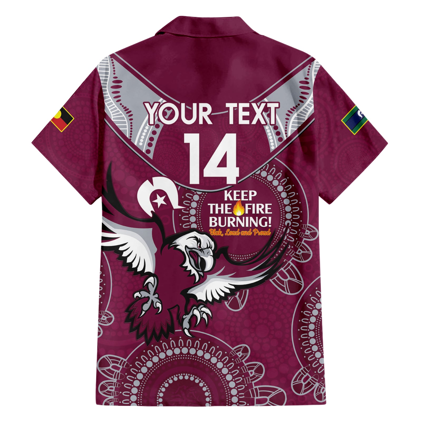 Custom NRL Sea Eagles NAIDOC Week Hawaiian Shirt Keep The Fire Burning Indigenous Art