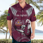 Custom NRL Sea Eagles NAIDOC Week Hawaiian Shirt Keep The Fire Burning Indigenous Art