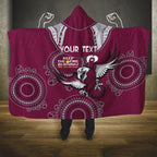 Custom NRL Sea Eagles NAIDOC Week Hooded Blanket Keep The Fire Burning Indigenous Art
