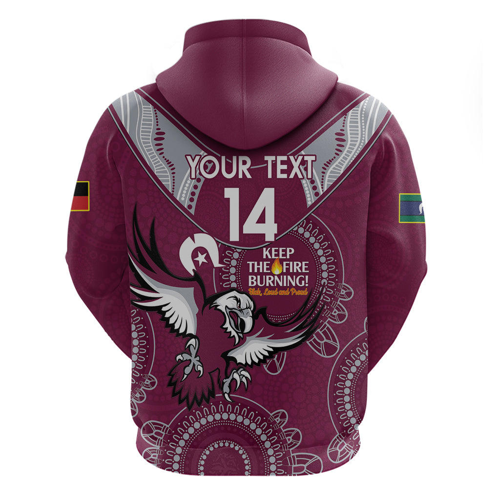 Custom NRL Sea Eagles NAIDOC Week Hoodie Keep The Fire Burning Indigenous Art