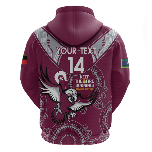 Custom NRL Sea Eagles NAIDOC Week Hoodie Keep The Fire Burning Indigenous Art