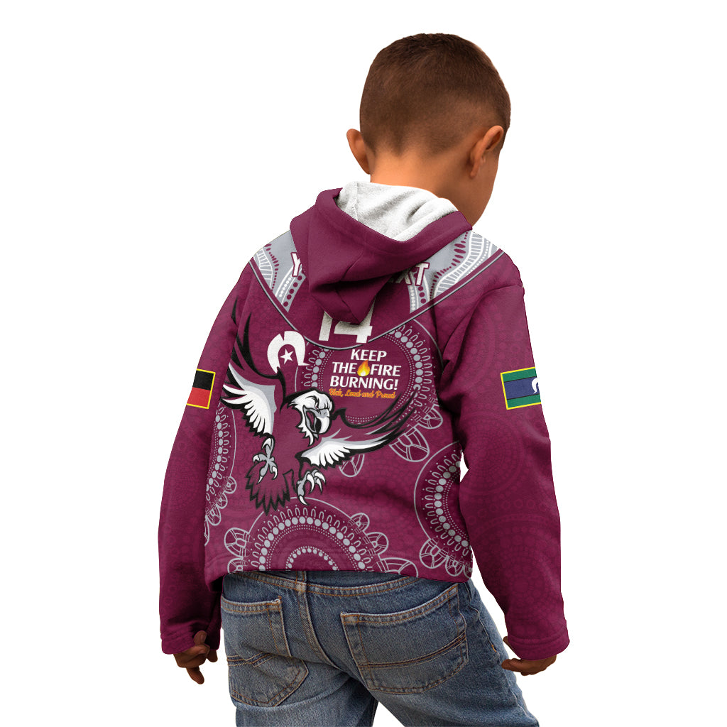 Custom NRL Sea Eagles NAIDOC Week Kid Hoodie Keep The Fire Burning Indigenous Art