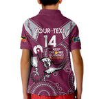 Custom NRL Sea Eagles NAIDOC Week Kid Polo Shirt Keep The Fire Burning Indigenous Art
