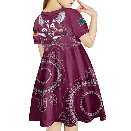 Custom NRL Sea Eagles NAIDOC Week Kid Short Sleeve Dress Keep The Fire Burning Indigenous Art