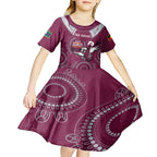 Custom NRL Sea Eagles NAIDOC Week Kid Short Sleeve Dress Keep The Fire Burning Indigenous Art