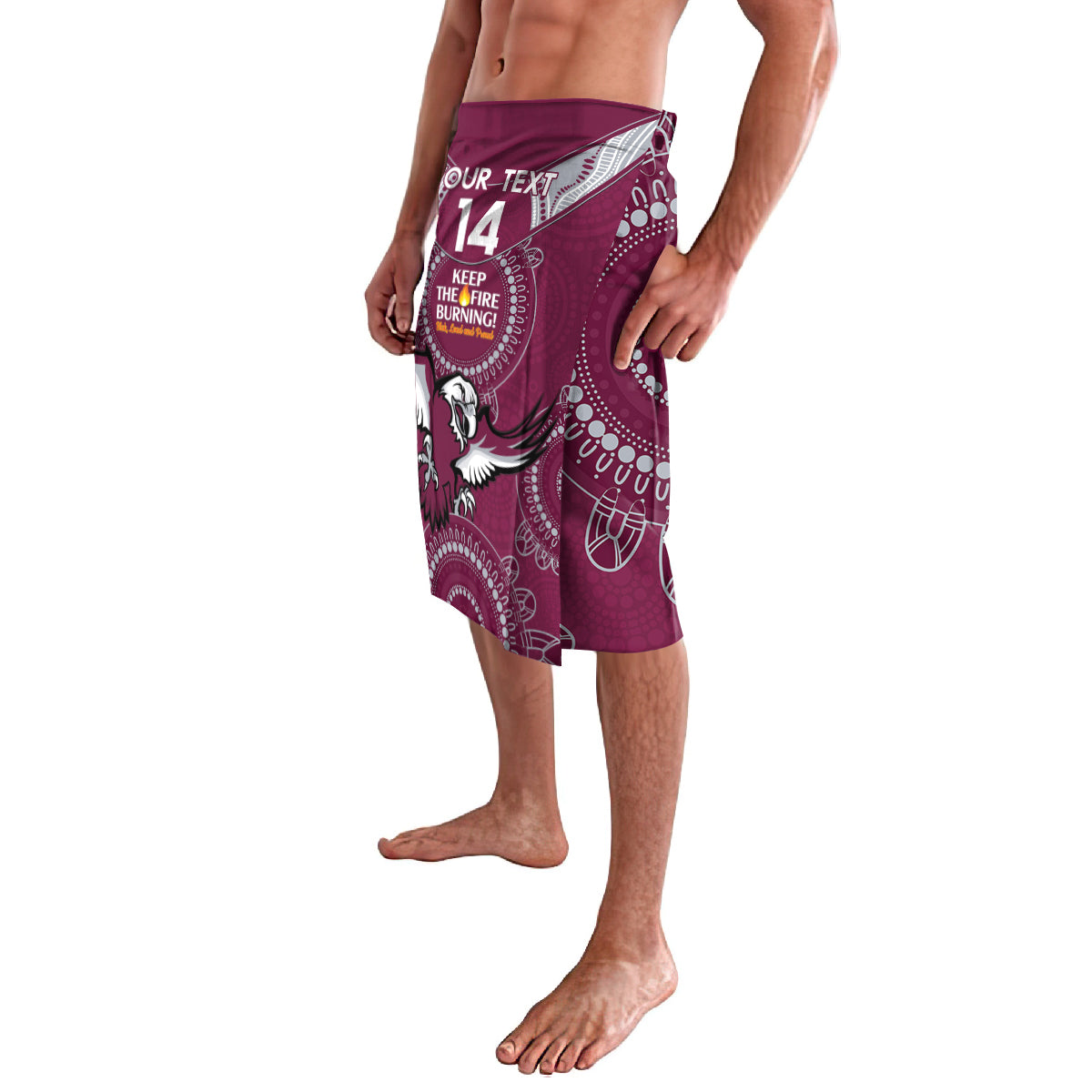 Custom NRL Sea Eagles NAIDOC Week Lavalava Keep The Fire Burning Indigenous Art