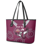 Custom NRL Sea Eagles NAIDOC Week Leather Tote Bag Keep The Fire Burning Indigenous Art