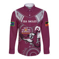 Custom NRL Sea Eagles NAIDOC Week Long Sleeve Button Shirt Keep The Fire Burning Indigenous Art