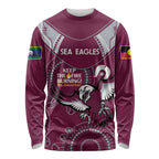 Custom NRL Sea Eagles NAIDOC Week Long Sleeve Shirt Keep The Fire Burning Indigenous Art