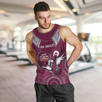 Custom NRL Sea Eagles NAIDOC Week Men Tank Top Keep The Fire Burning Indigenous Art