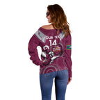 Custom NRL Sea Eagles NAIDOC Week Off Shoulder Sweater Keep The Fire Burning Indigenous Art