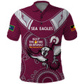 Custom NRL Sea Eagles NAIDOC Week Polo Shirt Keep The Fire Burning Indigenous Art