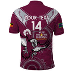 Custom NRL Sea Eagles NAIDOC Week Polo Shirt Keep The Fire Burning Indigenous Art