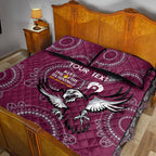 Custom NRL Sea Eagles NAIDOC Week Quilt Bed Set Keep The Fire Burning Indigenous Art