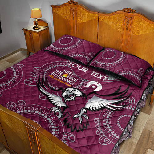 Custom NRL Sea Eagles NAIDOC Week Quilt Bed Set Keep The Fire Burning Indigenous Art