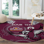 Custom NRL Sea Eagles NAIDOC Week Round Carpet Keep The Fire Burning Indigenous Art