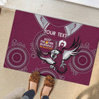 Custom NRL Sea Eagles NAIDOC Week Rubber Doormat Keep The Fire Burning Indigenous Art