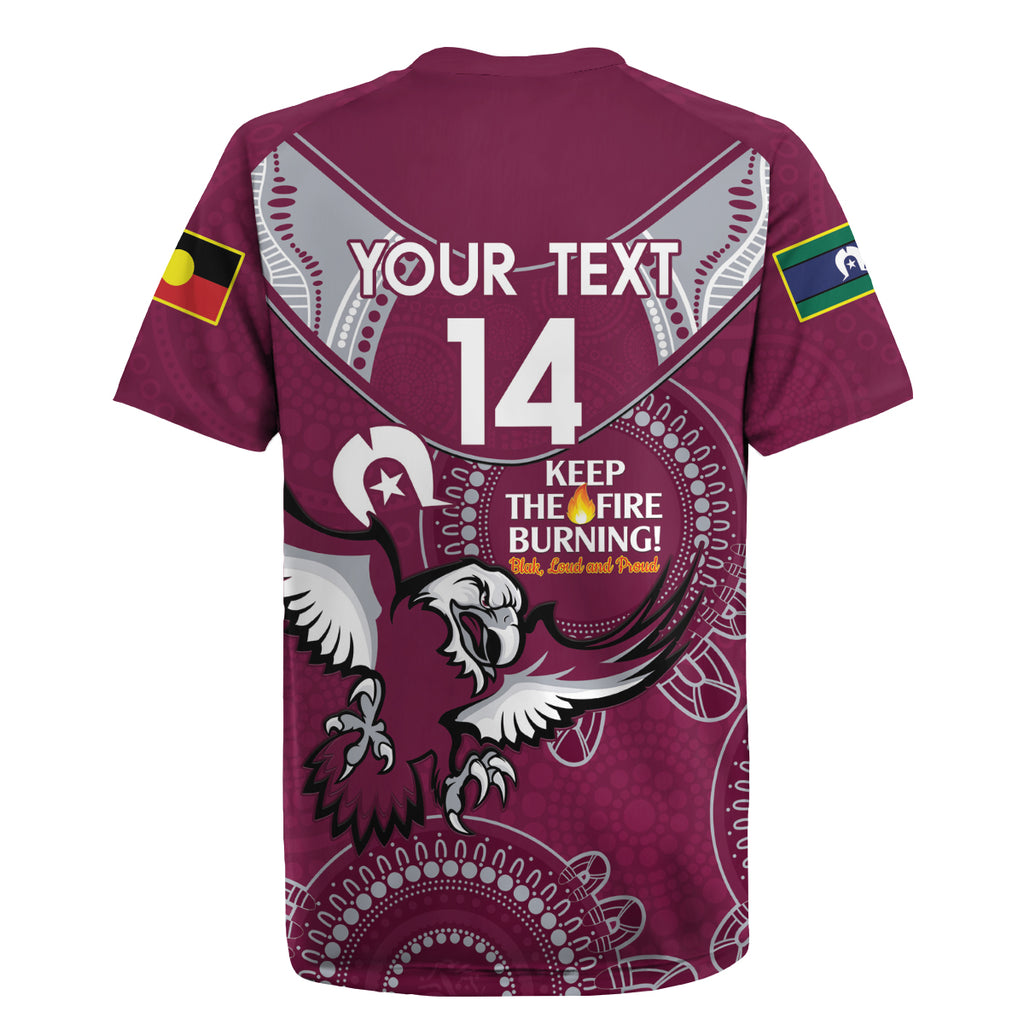 Custom NRL Sea Eagles NAIDOC Week Rugby Jersey Keep The Fire Burning Indigenous Art