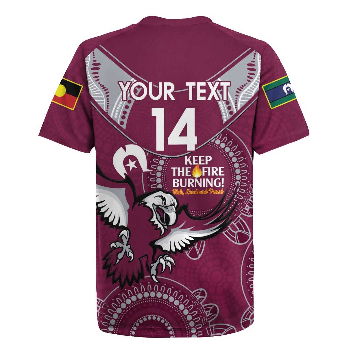 Custom NRL Sea Eagles NAIDOC Week Rugby Jersey Keep The Fire Burning Indigenous Art