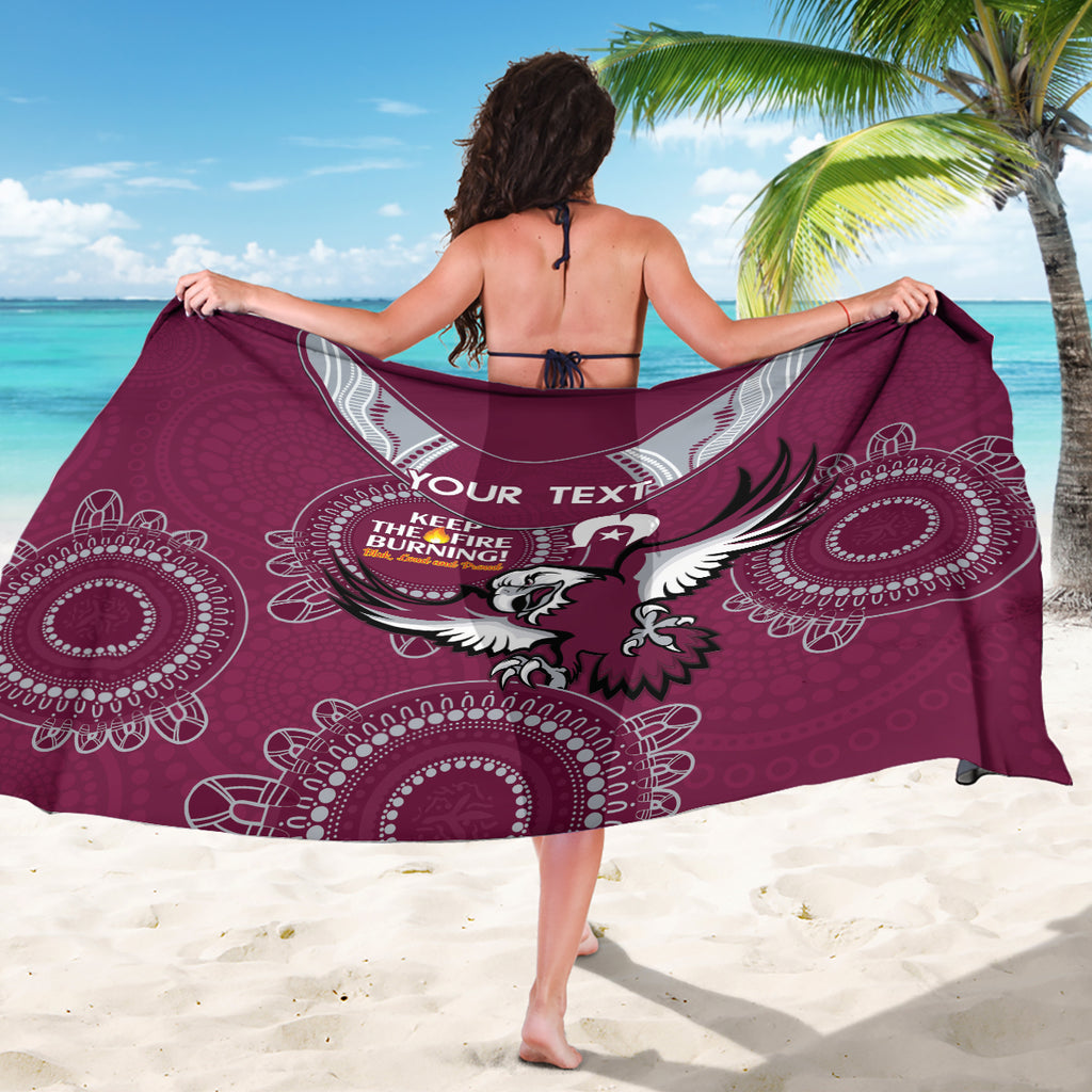 Custom NRL Sea Eagles NAIDOC Week Sarong Keep The Fire Burning Indigenous Art
