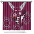 Custom NRL Sea Eagles NAIDOC Week Shower Curtain Keep The Fire Burning Indigenous Art