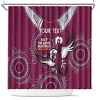 Custom NRL Sea Eagles NAIDOC Week Shower Curtain Keep The Fire Burning Indigenous Art