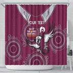 Custom NRL Sea Eagles NAIDOC Week Shower Curtain Keep The Fire Burning Indigenous Art