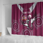 Custom NRL Sea Eagles NAIDOC Week Shower Curtain Keep The Fire Burning Indigenous Art