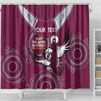 Custom NRL Sea Eagles NAIDOC Week Shower Curtain Keep The Fire Burning Indigenous Art