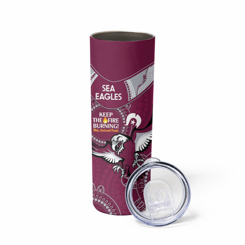 NRL Sea Eagles NAIDOC Week Skinny Tumbler Keep The Fire Burning Indigenous Art